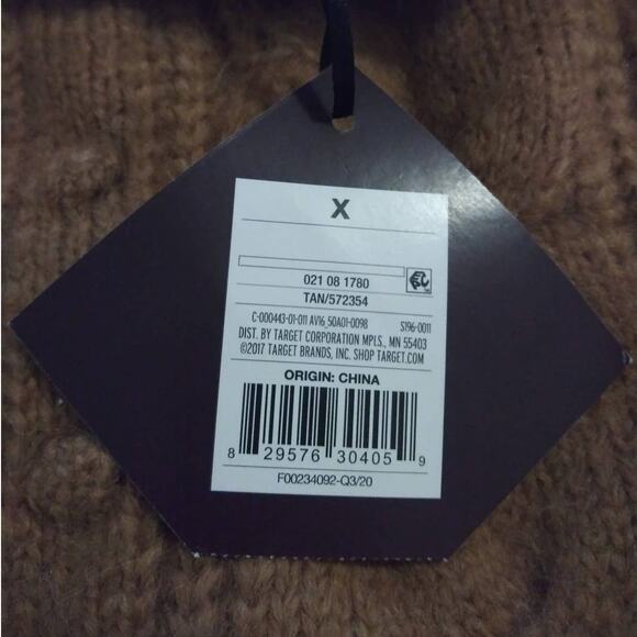 Ava & Viv Tan Mock Neck Puff Sleeve Boho Plus Size Pullover Sweater Sz 14 - Picture 8 of 9